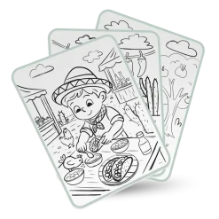 Tablet graficzny z szablonami do rysowania KIDYDRAW-PAD - Food around the world, 6+