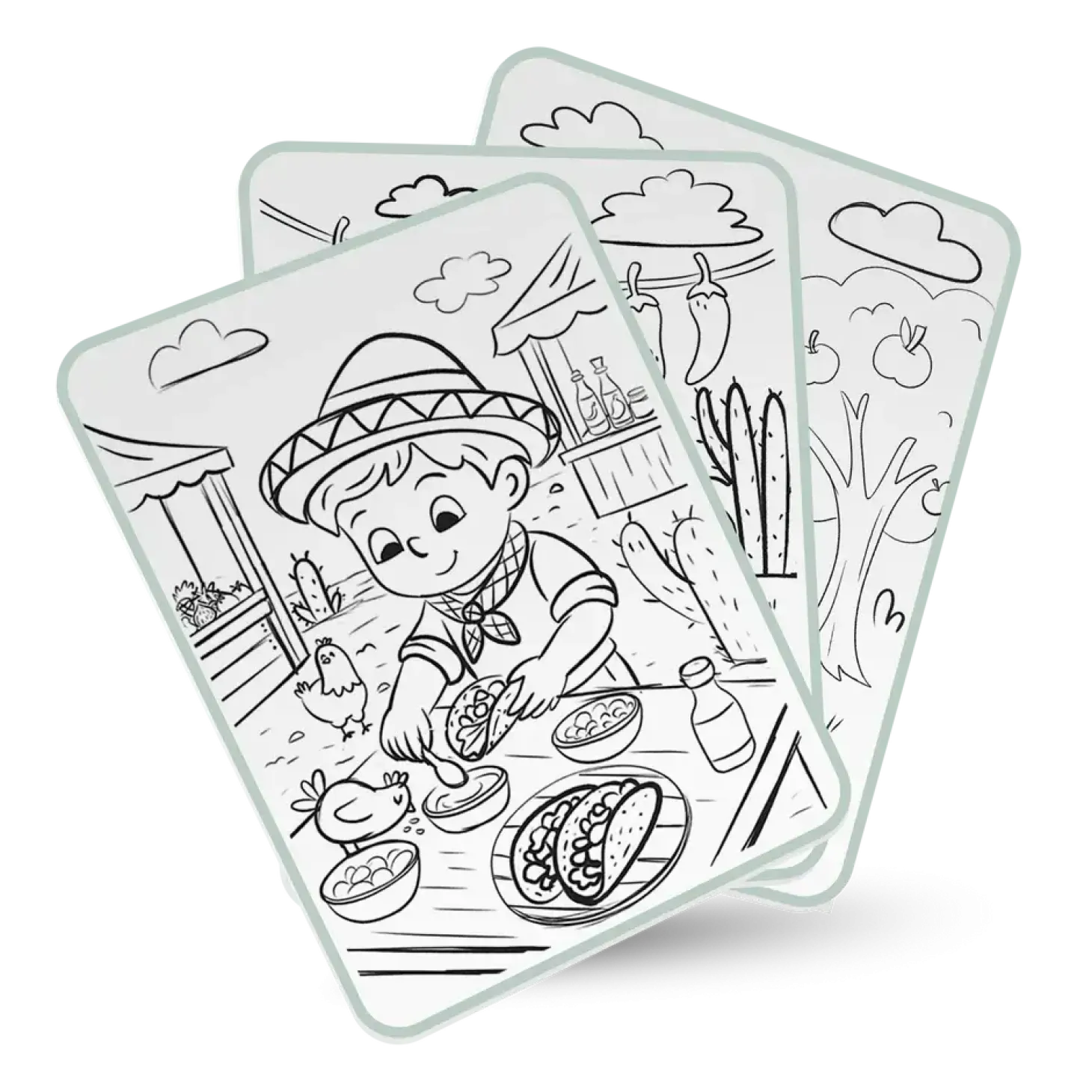 Tablet graficzny z szablonami do rysowania KIDYDRAW-PAD - Food around the world, 6+