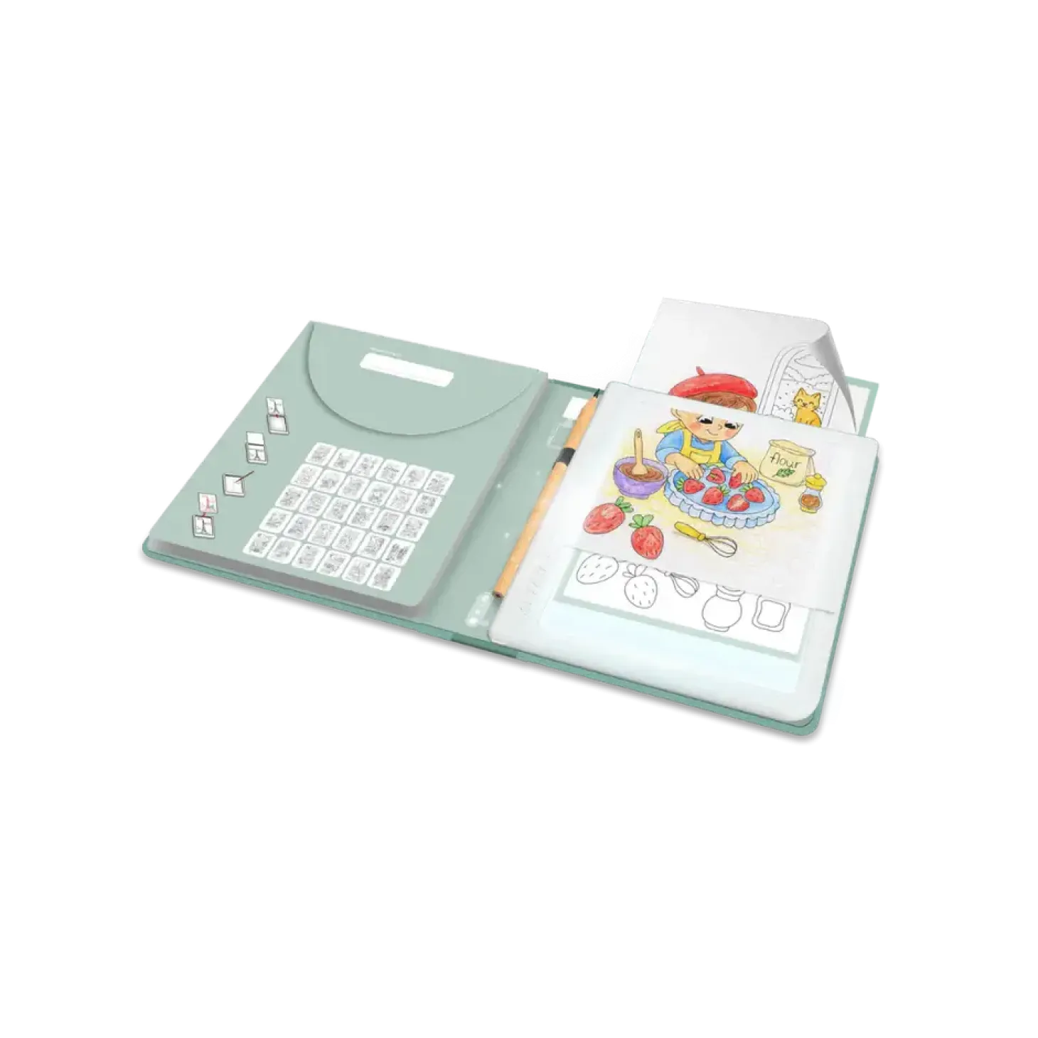 Tablet graficzny z szablonami do rysowania KIDYDRAW-PAD - Food around the world, 6+