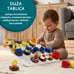 Tablica manipulacyjna z kostką i doczepianymi elementami, 1+