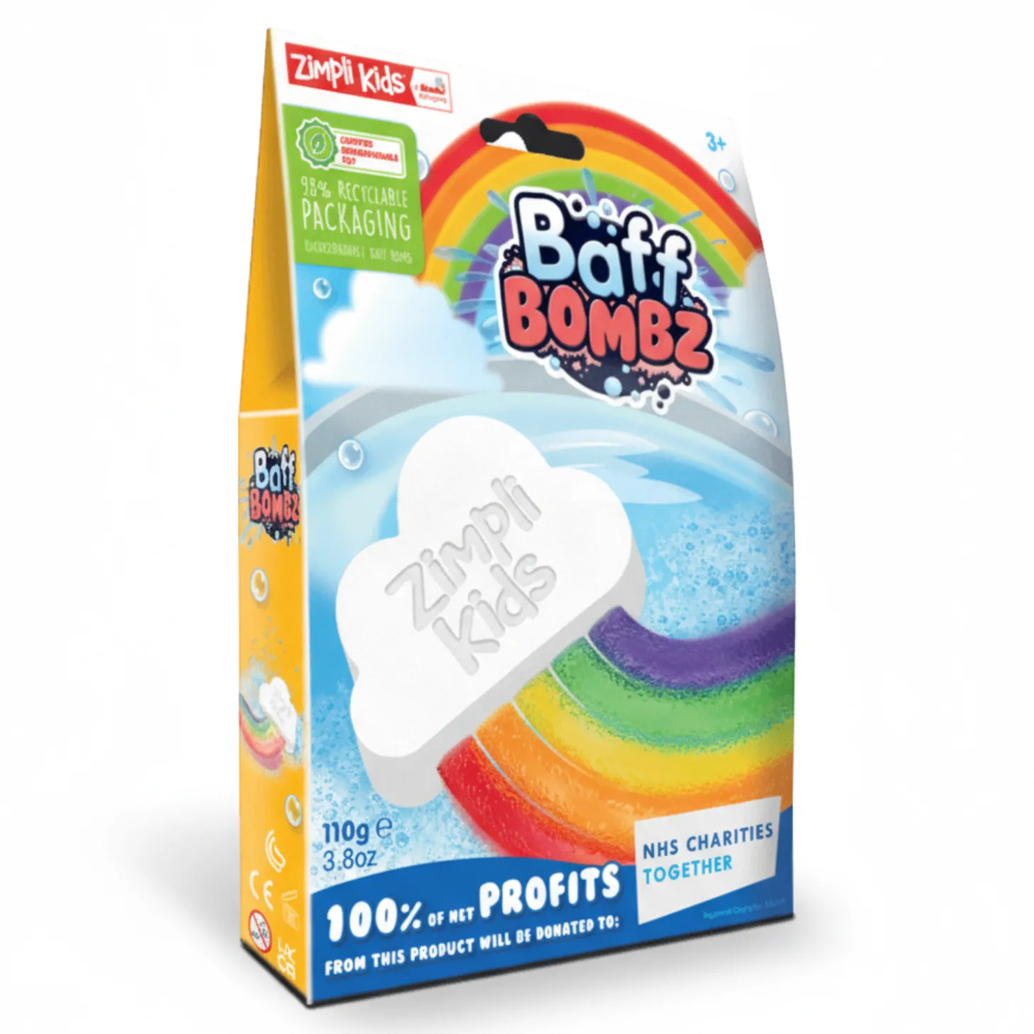 Tęczowa chmurka do kąpieli zmieniająca kolor wody - Rainbow Baff Bombz