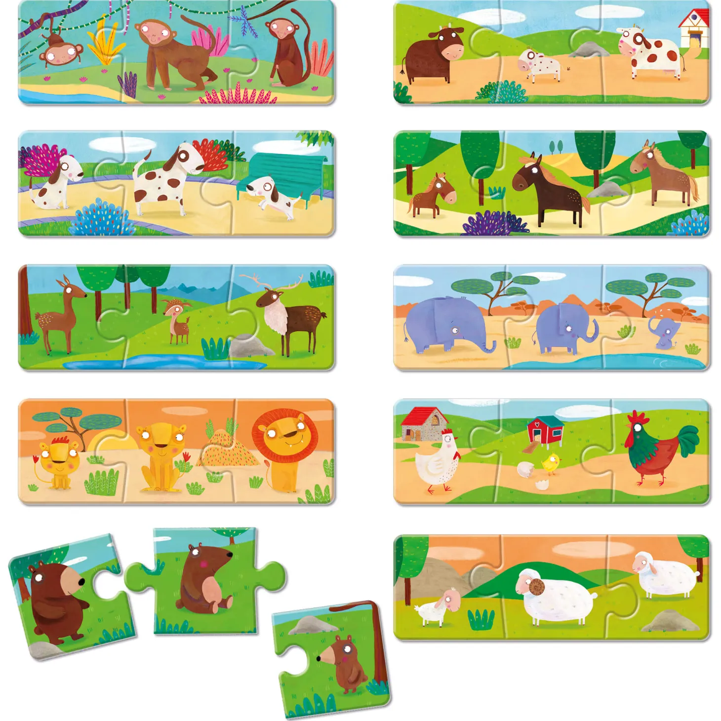 TRIO Montessori - gra-układanka - RODZINY ZWIERZĄT