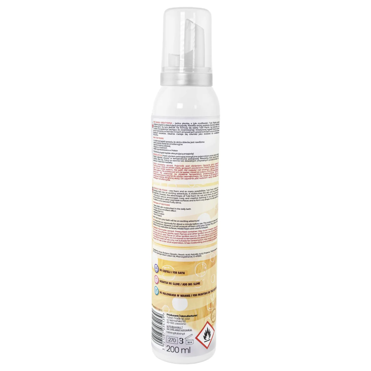 Tubi Pianka - żółta, 200 ml