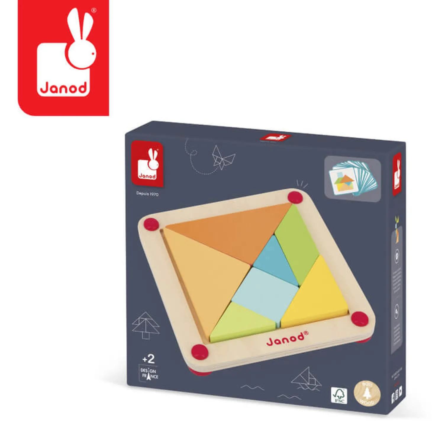 Układanka drewniana Tangram Sensoriel