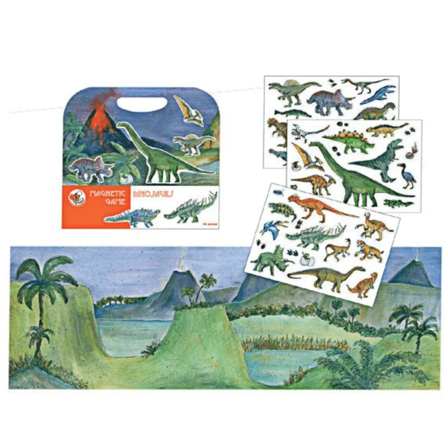 Układanka - gra magnetyczna, Dinozaury
