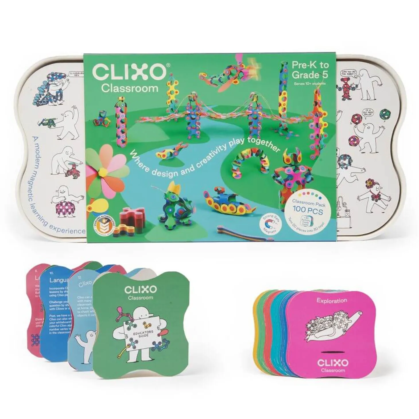 Układanka magnetyczna CLIXO Classroom Pack, 100 elementów