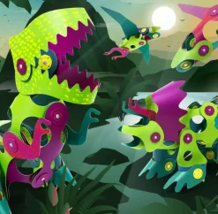 Układanka magnetyczna CLIXO Dinozaury , 36 elementy