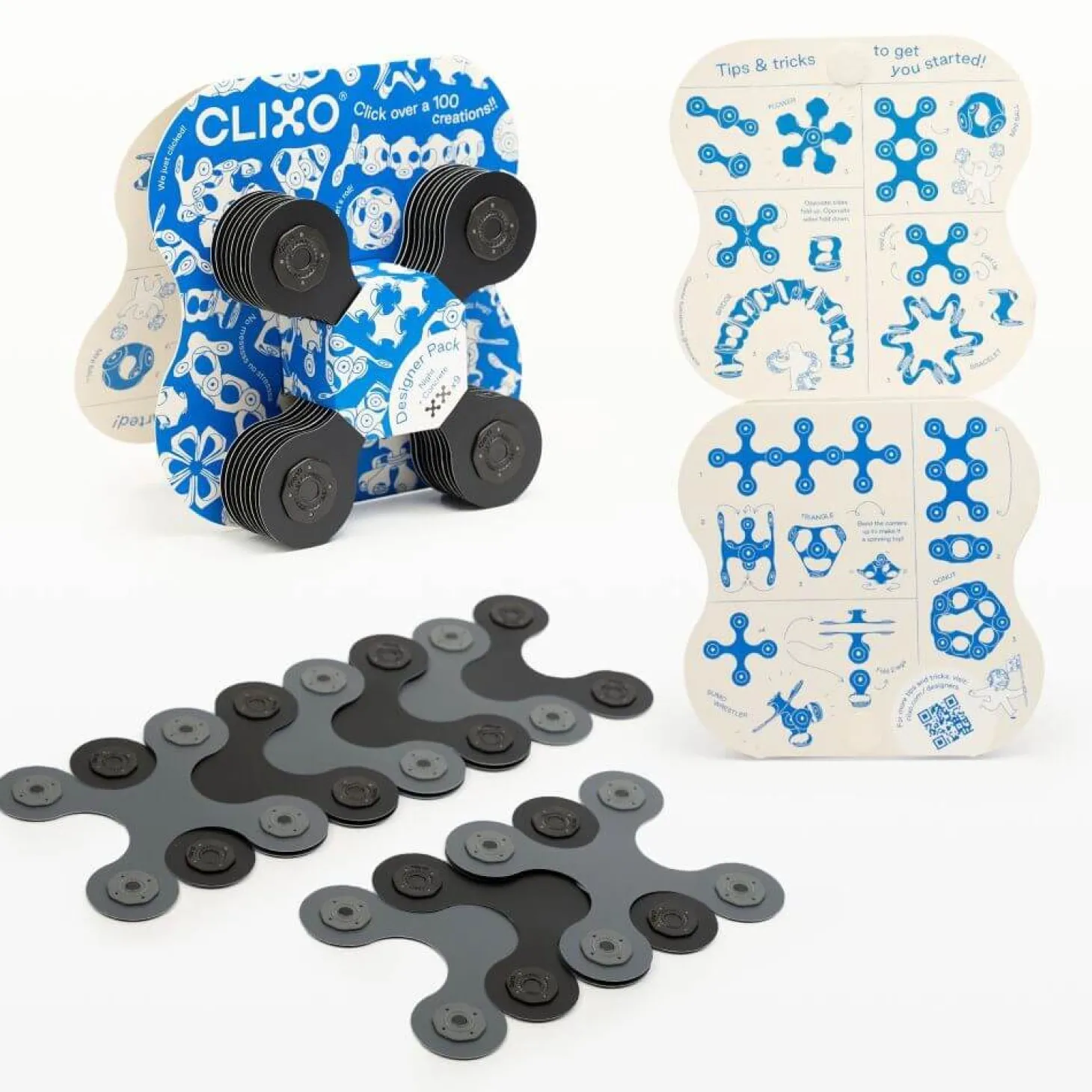 Układanka magnetyczna CLIXO Designer Pack, czarno-szary