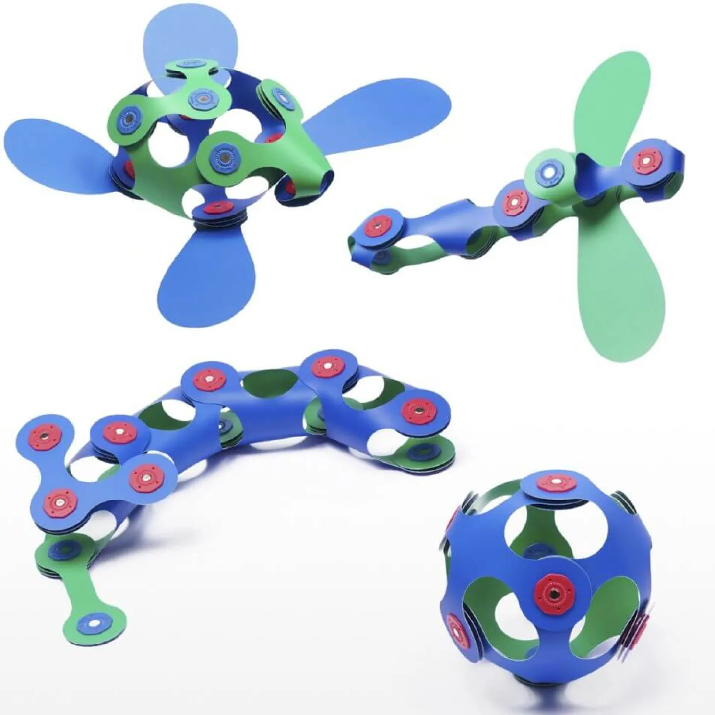Układanka magnetyczna CLIXO Itsy, zielono-niebieska