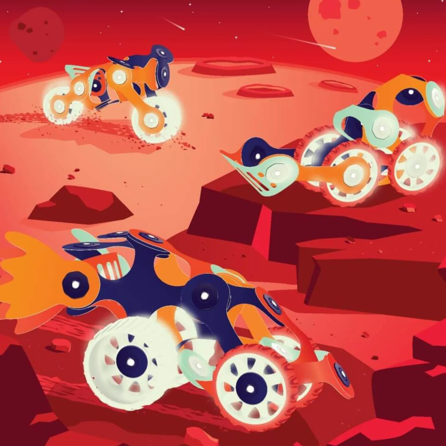 Układanka magnetyczna CLIXO Mars Rovers