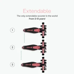 USZKODZONE OPAKOWANIE: Hulajnoga 4w1 Xtend Scooter + Ride-on, Salmon Pink
