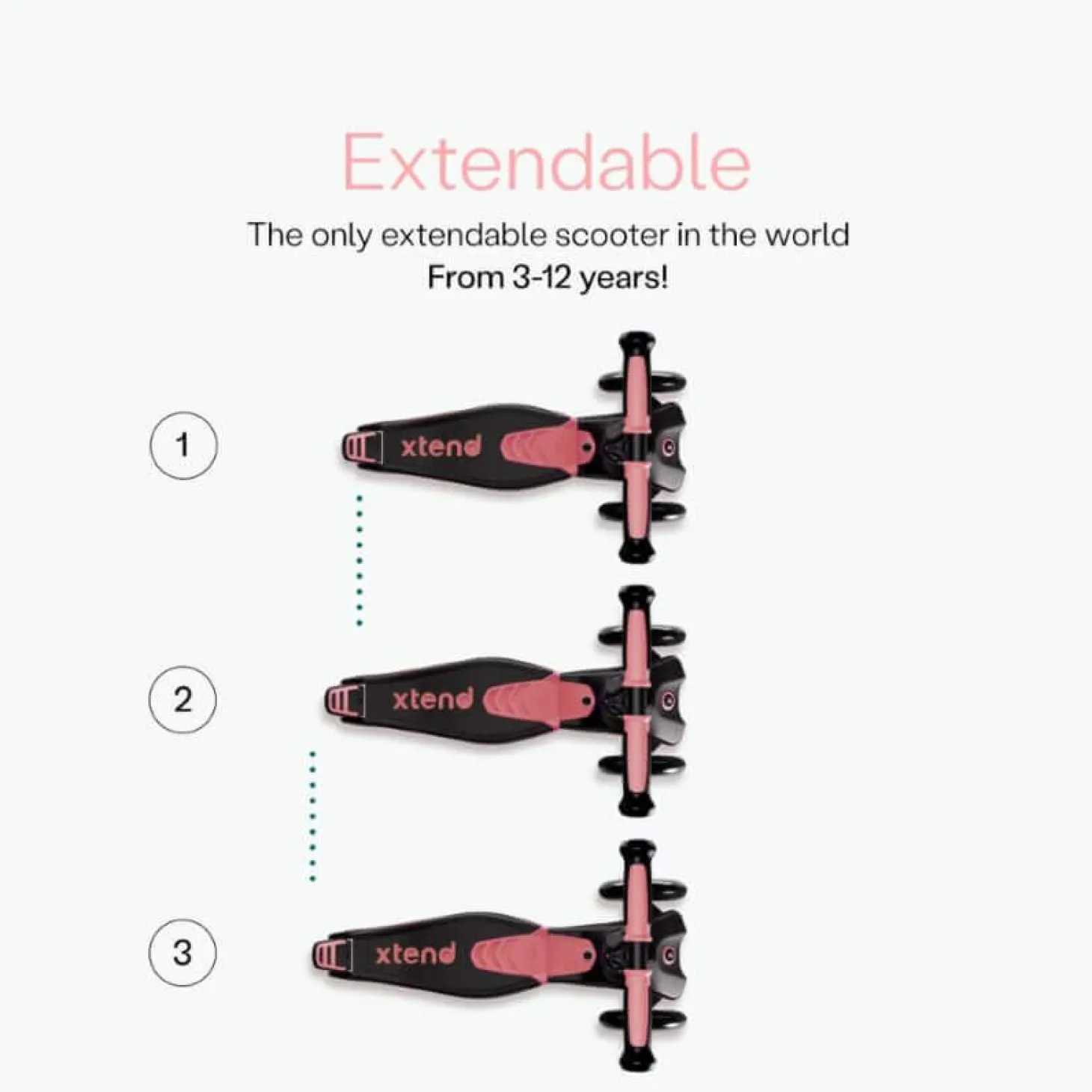USZKODZONE OPAKOWANIE: Hulajnoga 4w1 Xtend Scooter + Ride-on, Salmon Pink