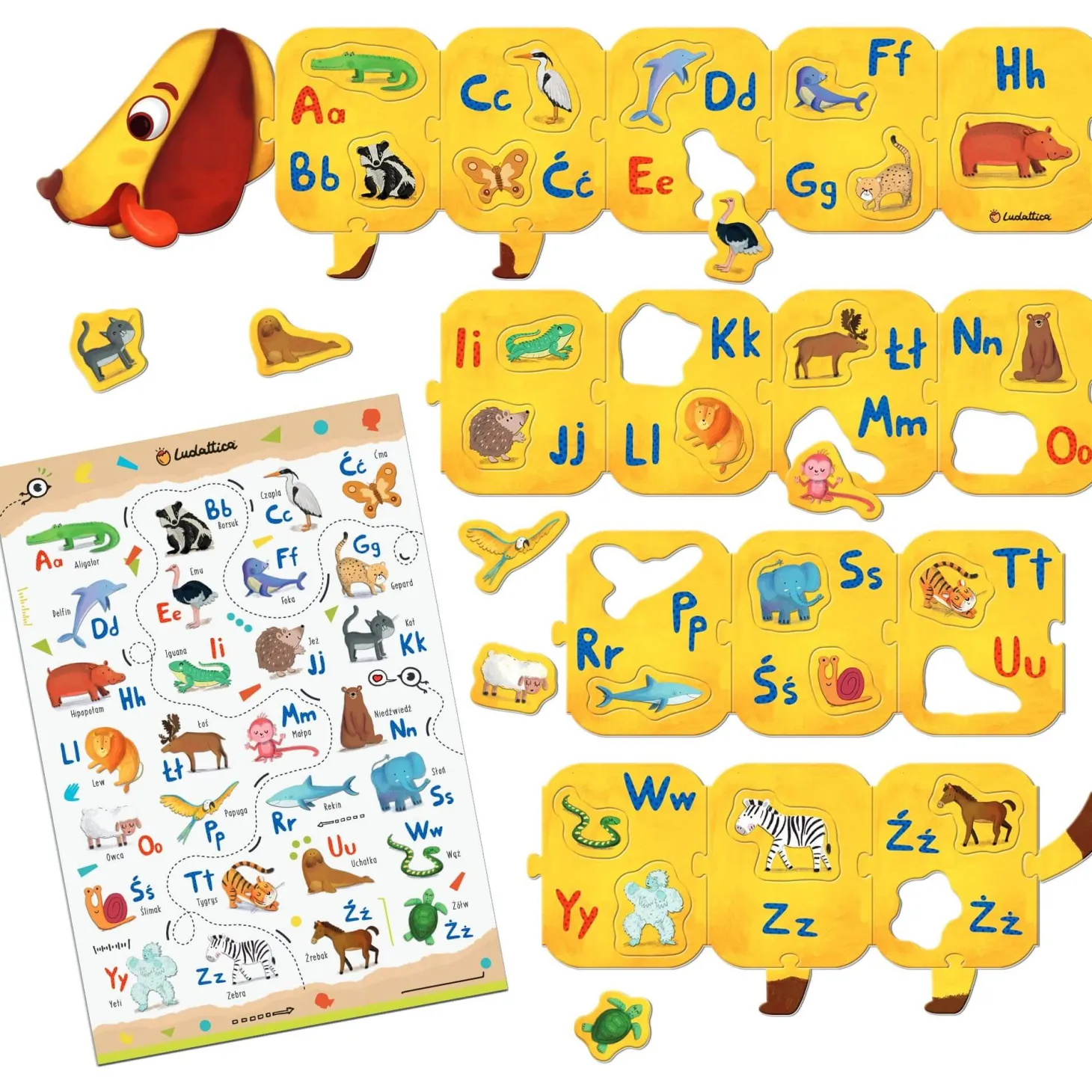 WALIZECZKA edukacyjna Montessori - Jamnik z ALFABETEM