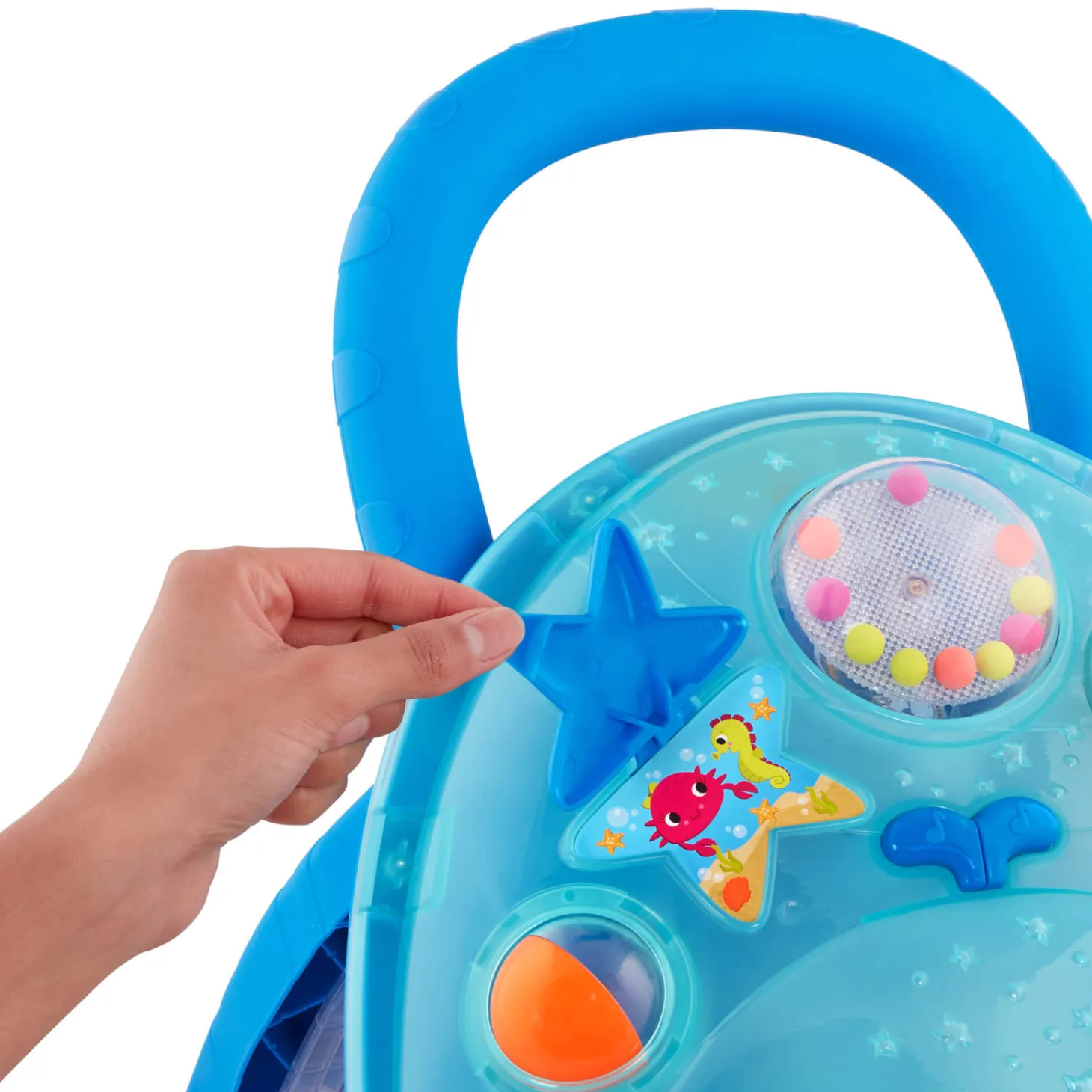 Walk 'n’ Play– muzyczny chodzik-pchacz z odpinanym panelem interaktywnym