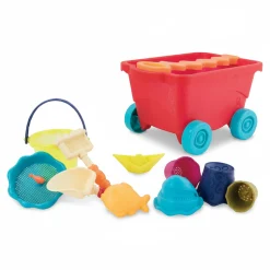 Wavey–Wagon - czerwony wózek, wagonik z akcesoriami do piasku