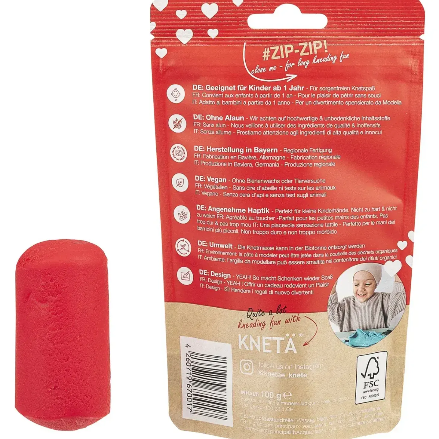 Wegańska masa plastyczna, 100g - czerwona