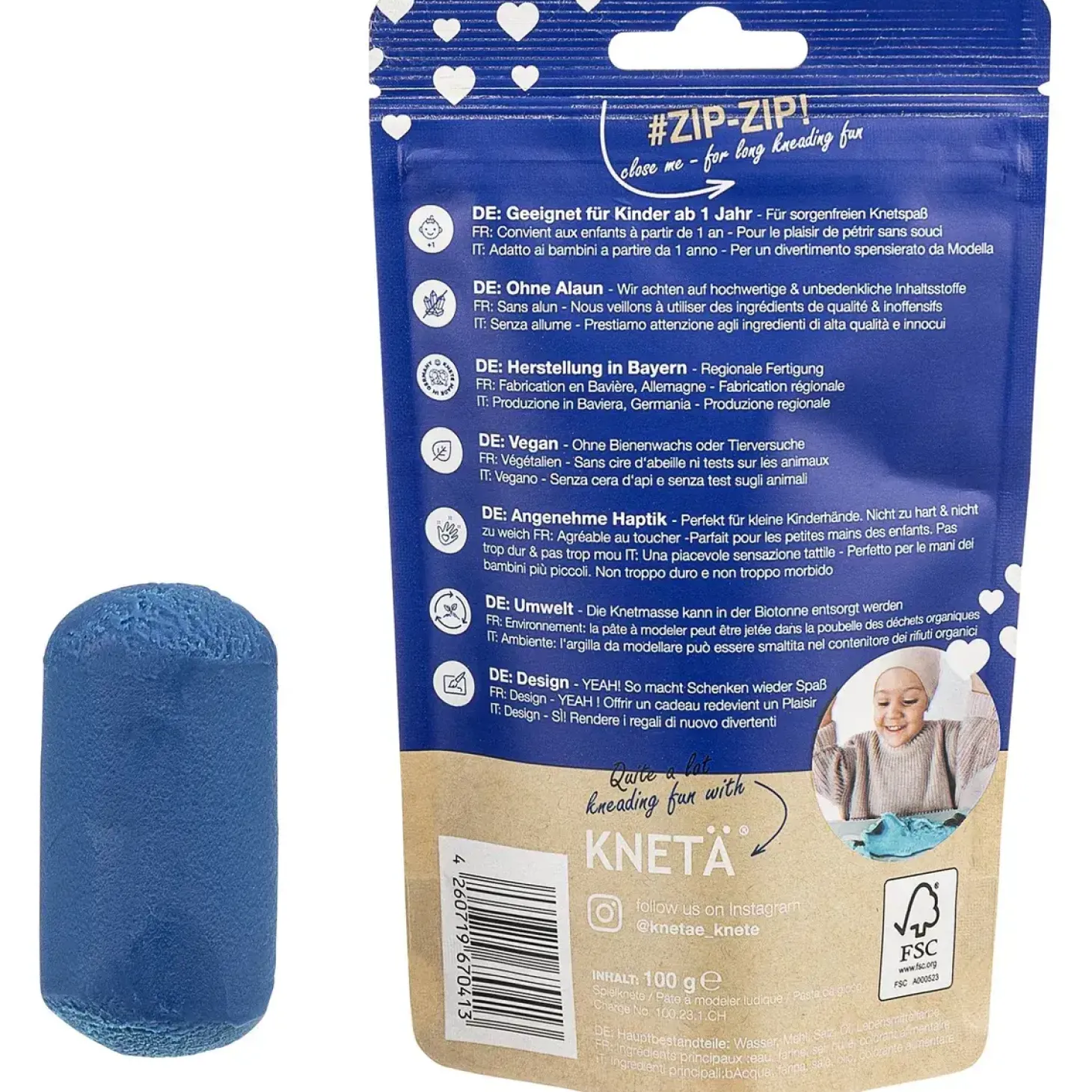 Wegańska masa plastyczna, 100g - niebieska