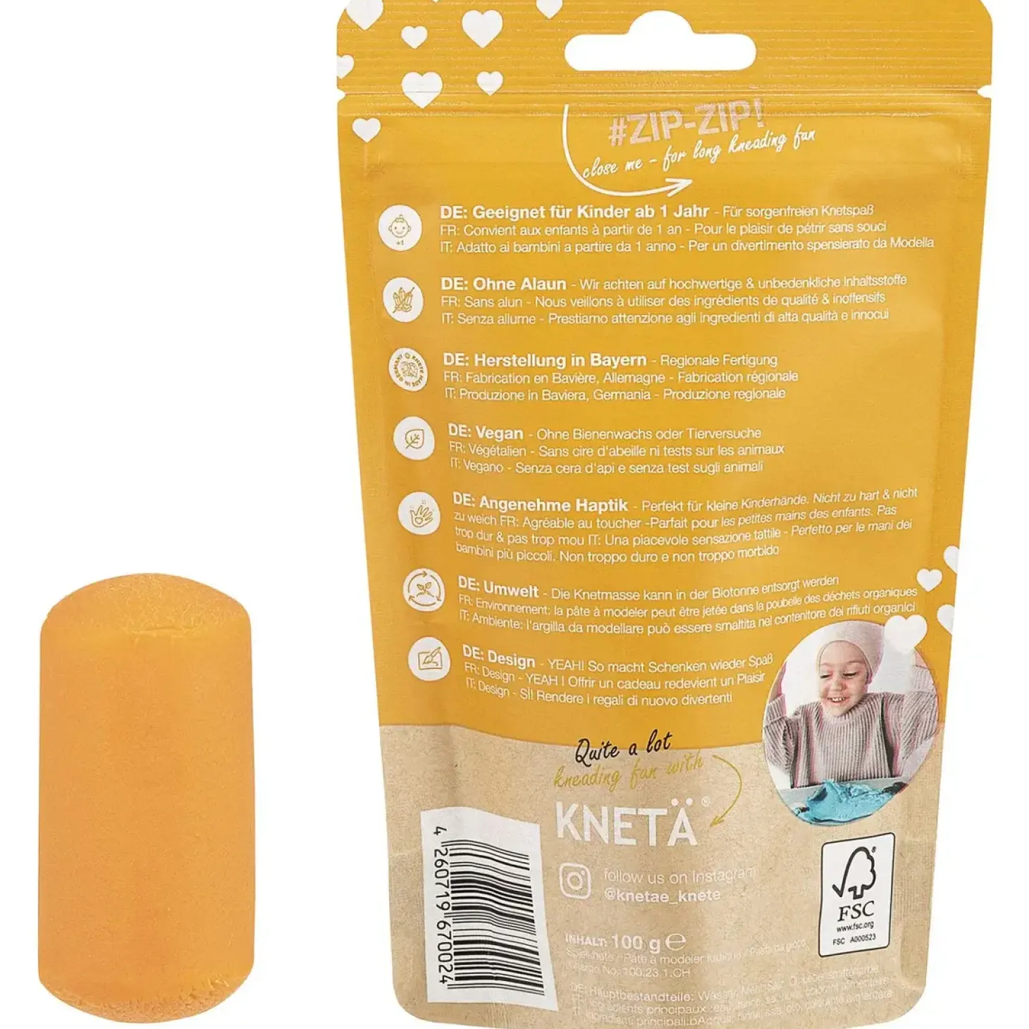Wegańska masa plastyczna, 100g - pomarańczowa