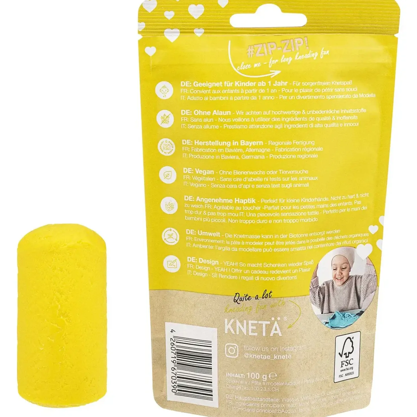 Wegańska masa plastyczna, 100g - żółta