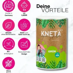 Wegańska masa plastyczna w puszce XXL, 1kg - zielona