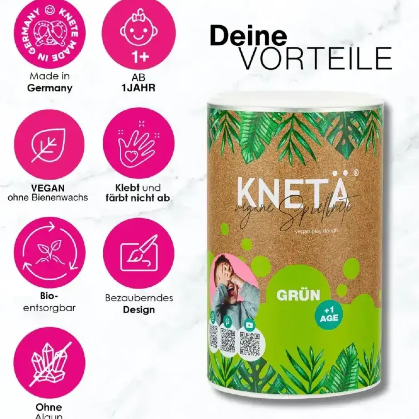 Wegańska masa plastyczna w puszce XXL, 1kg - zielona