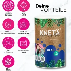 Wegańska masa plastyczna w puszce XXL, 1kg - niebieska