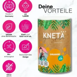 Wegańska masa plastyczna w puszce XXL, 1kg - pomarańczowa
