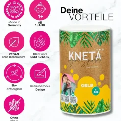 Wegańska masa plastyczna w puszce XXL, 1kg - żółta