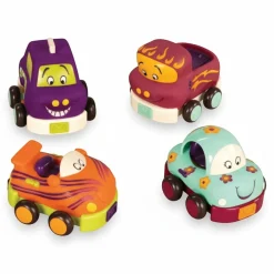 Wheeee-ls! – zestaw 4 autek z napędem z fioletem i miętą