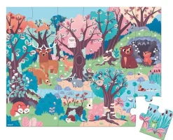 Świecące puzzle z mini-lampką UV Las 24 elementy 3+