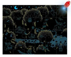 Świecące puzzle z mini-lampką UV Las 24 elementy 3+