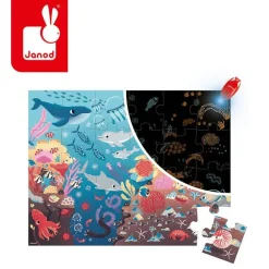 Świecące puzzle z mini-lampką UV Ocean 24 elementy 3+