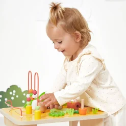 Wielofunkcyjny stolik edukacyjny drewniany Farma 12m+