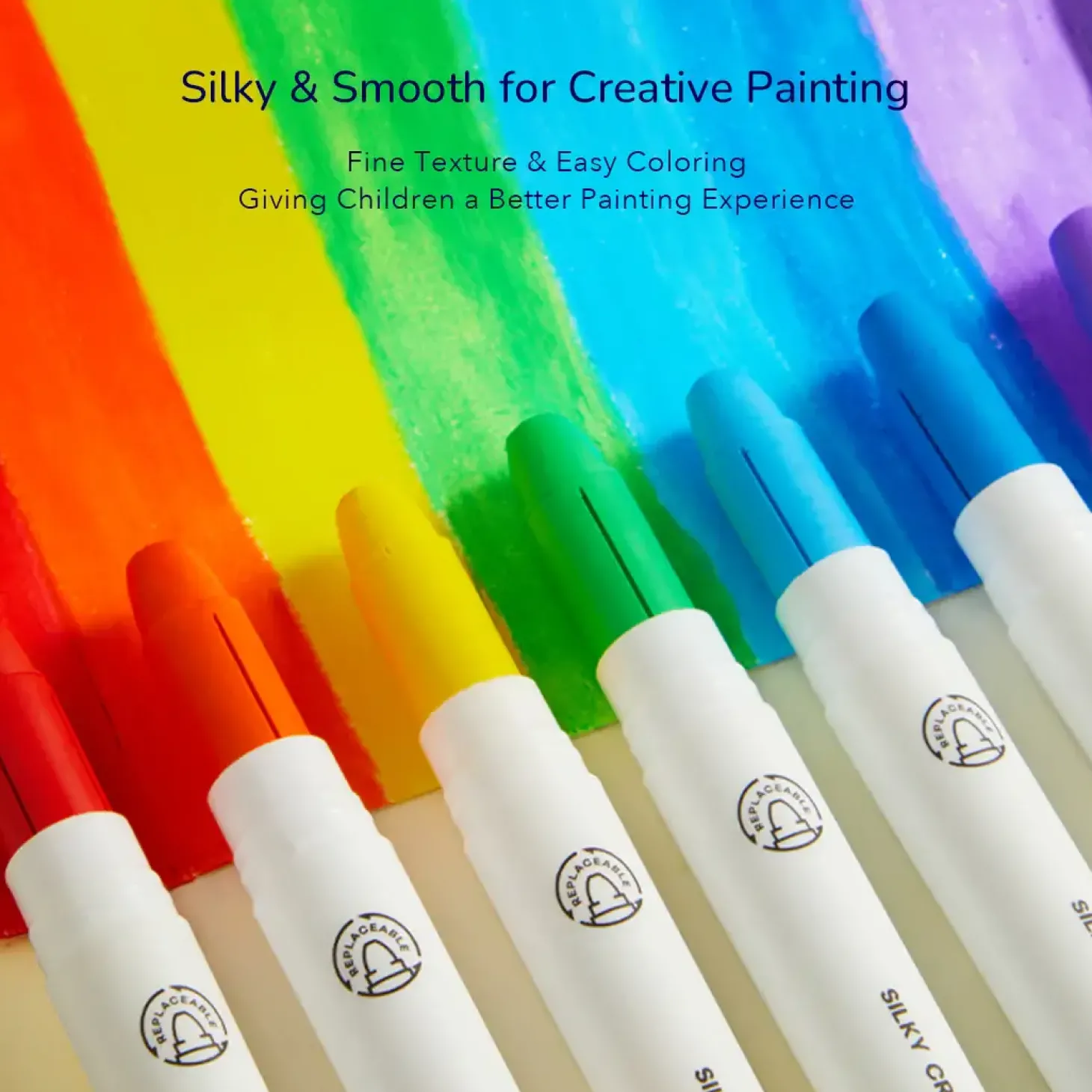 Wkłady do miękkich, zmywalnych kredek silky crayons 6 szt.