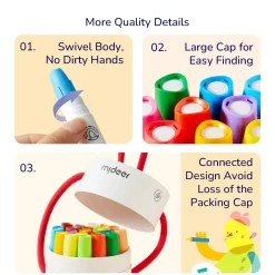 Wkłady do miękkich, zmywalnych kredek silky crayons 6 szt.