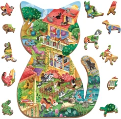 WOODY PUZZLE – drewniane puzzle konturowe – ZWIERZĘTA DOMOWE