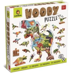 WOODY PUZZLE – drewniane puzzle konturowe – DINOZAURY