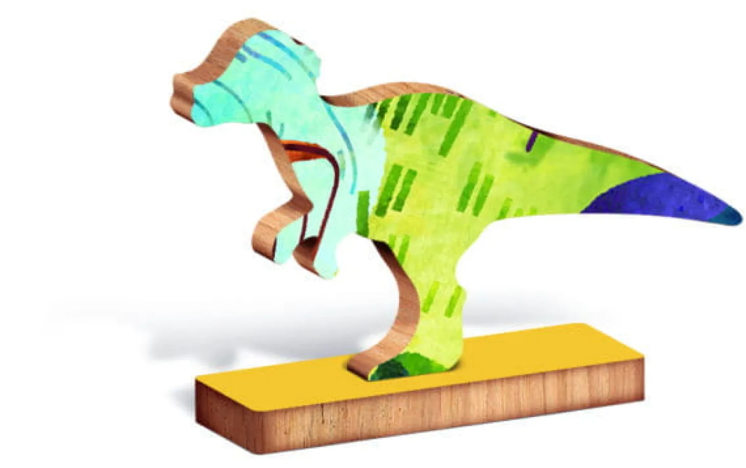 WOODY PUZZLE – drewniane puzzle konturowe – DINOZAURY