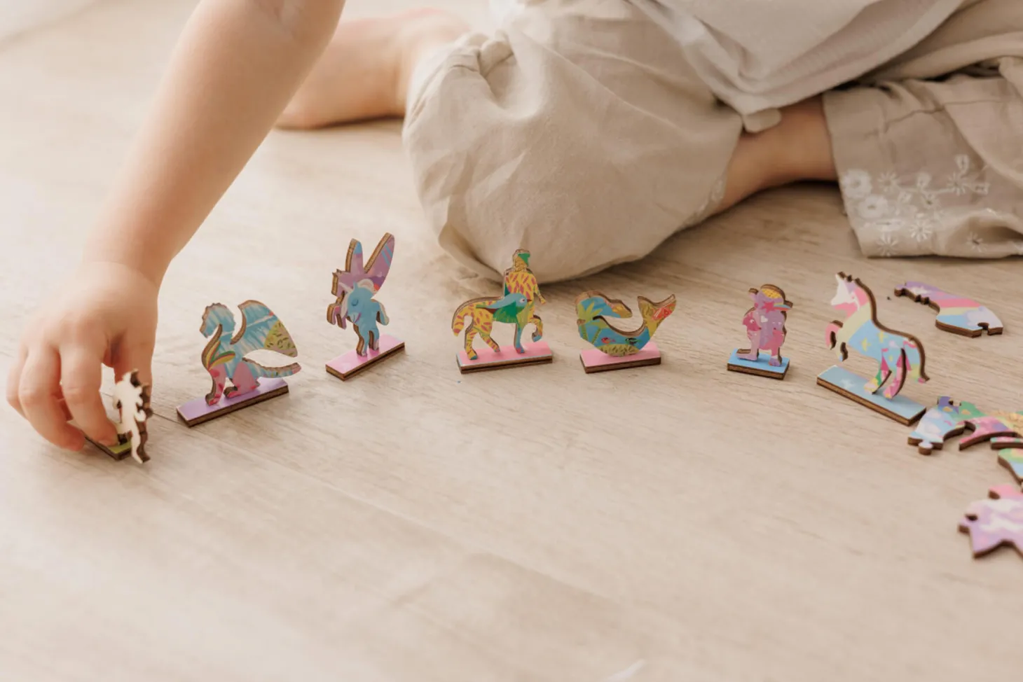WOODY PUZZLE – drewniane puzzle konturowe – BAŚNIOWE POSTACI
