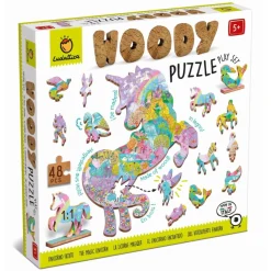 WOODY PUZZLE – drewniane puzzle konturowe – BAŚNIOWE POSTACI