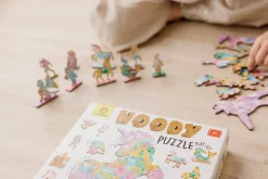 WOODY PUZZLE – drewniane puzzle konturowe – BAŚNIOWE POSTACI