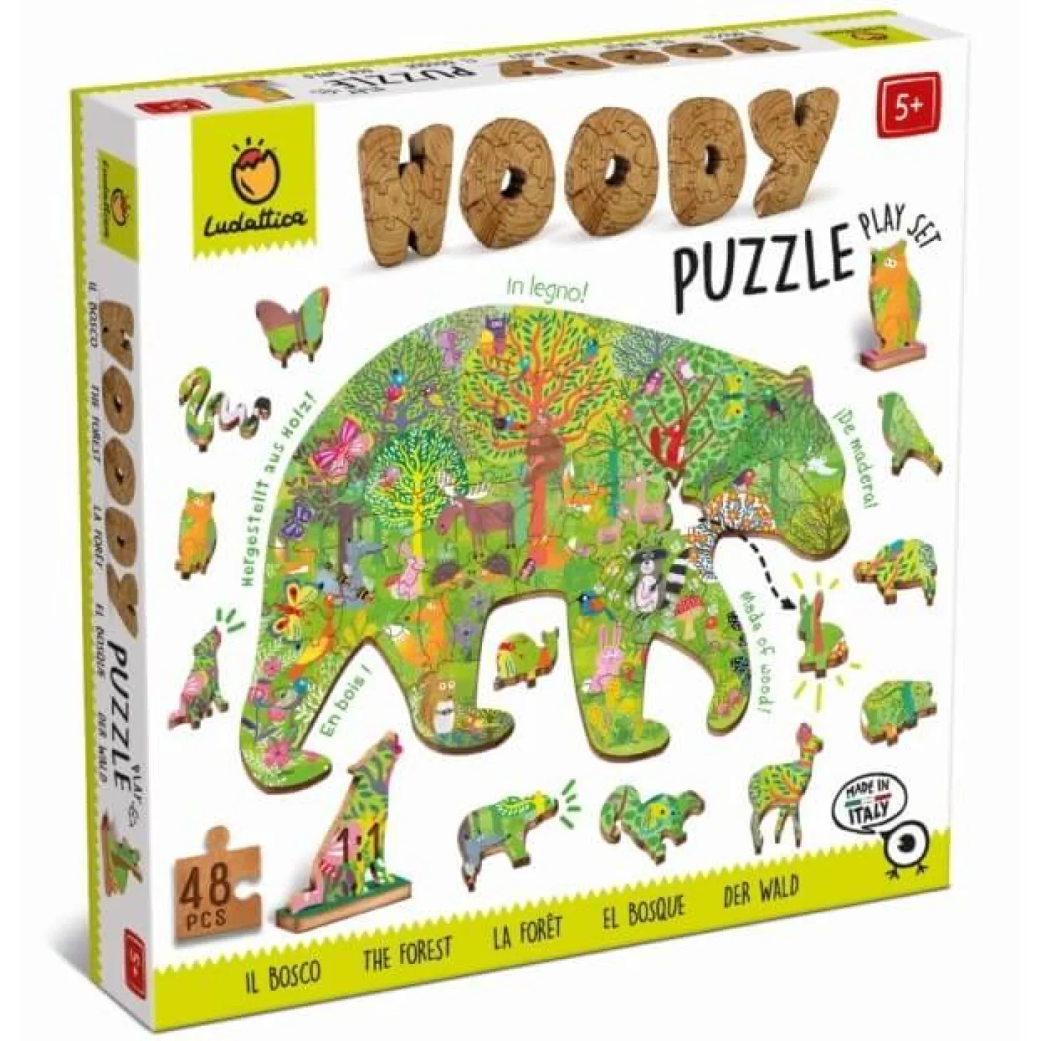 WOODY PUZZLE – drewniane puzzle konturowe – LAS