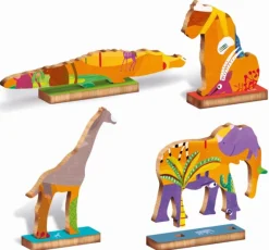 WOODY PUZZLE – drewniane puzzle konturowe – SAWANNA