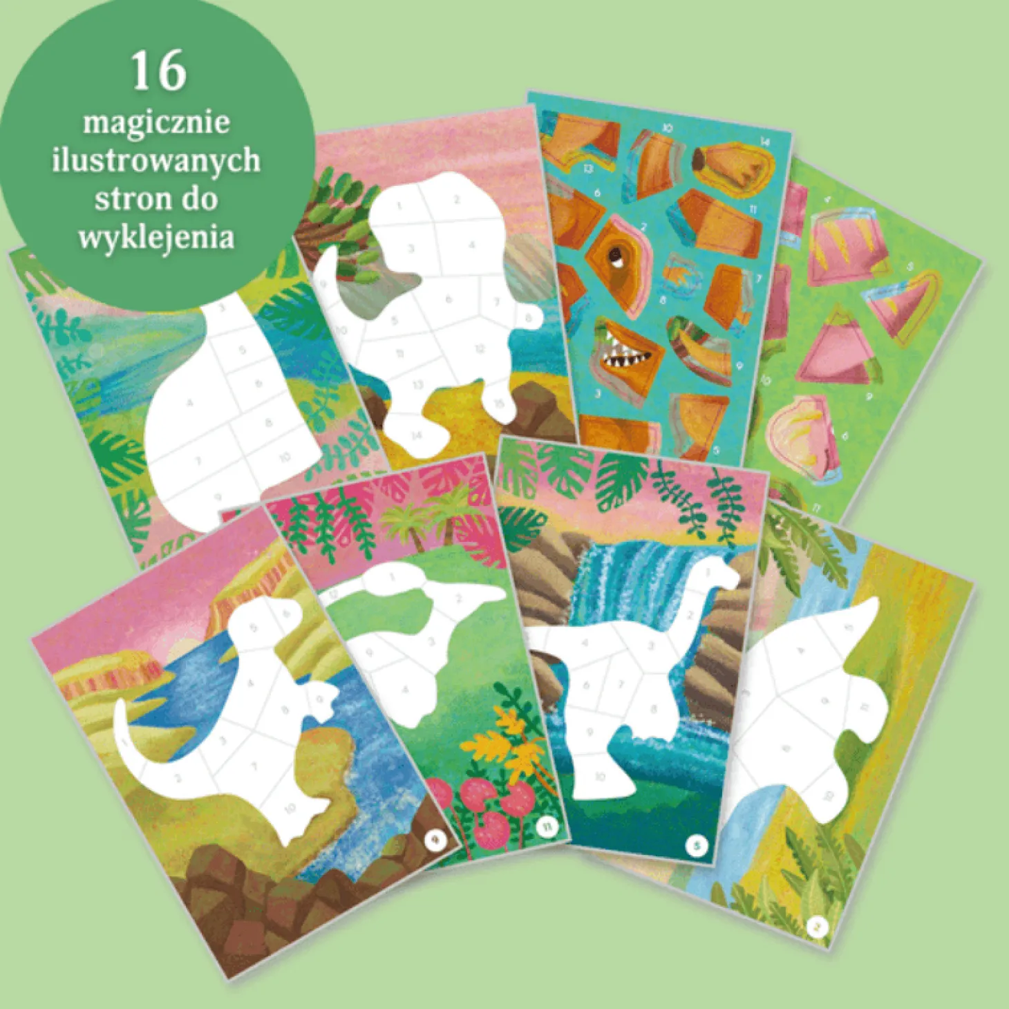 Wyklejanie po numerach - Dinozaury