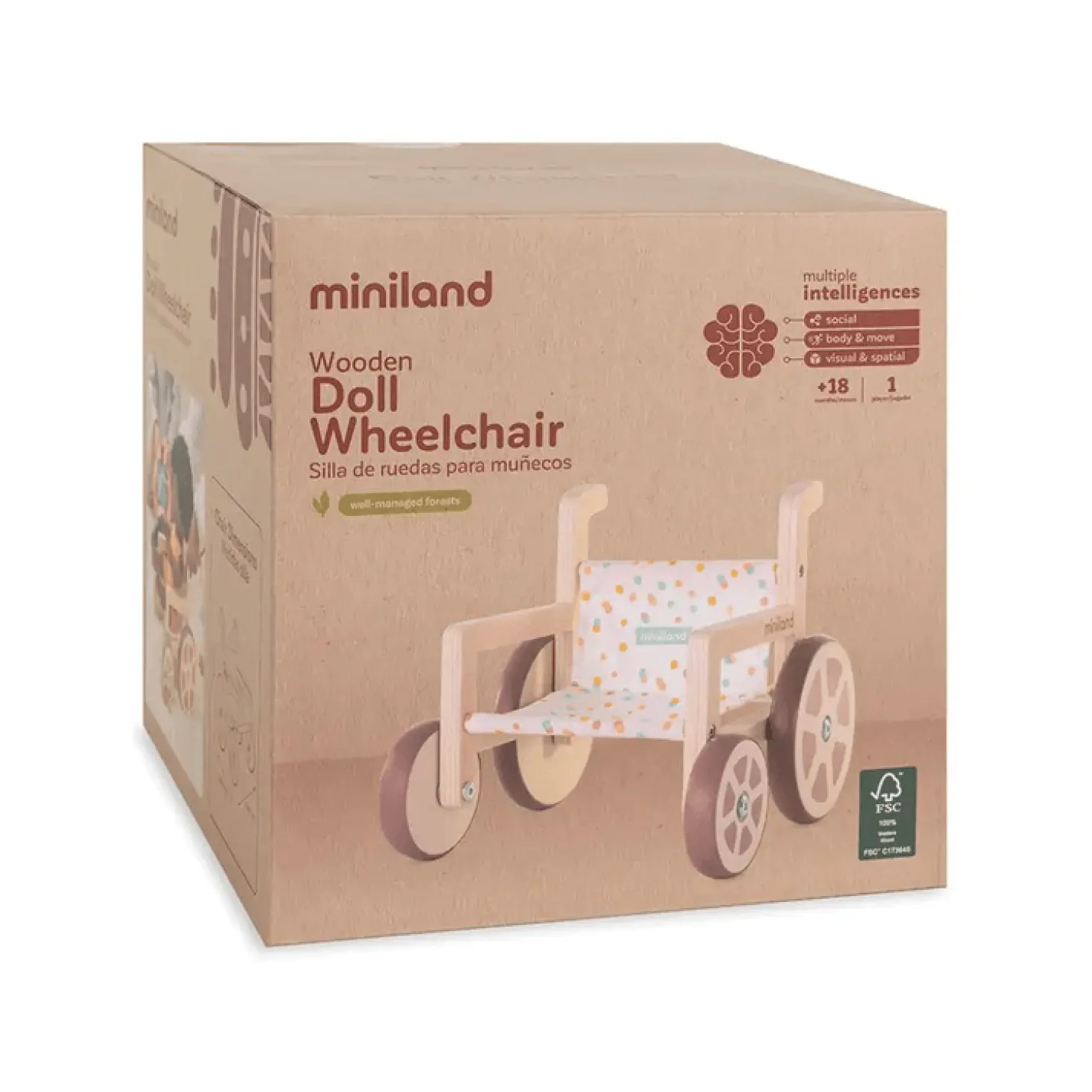 Wózek inwalidzki dla lalek Miniland