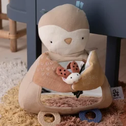 Zabawka aktywizująca z lusterkiem - Blinky the owl, maple beige