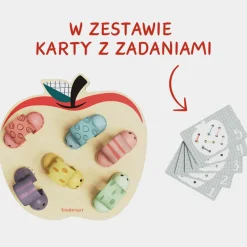 Zabawka edukacyjna dla dzieci Robaczki w jabłuszku, 18m+