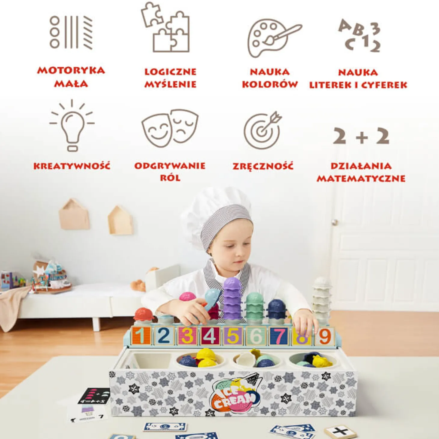 Zabawka matematyczna Lodziarnia, 2+