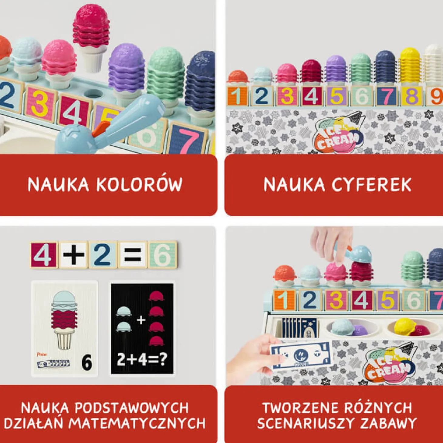 Zabawka matematyczna Lodziarnia, 2+
