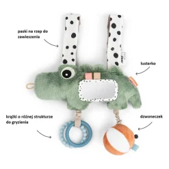 Zawieszka do wózka i fotelika Krokodyl Croco Green